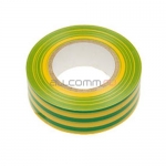 Изолента (лента изоляционная) 15мм х 20м, желто-зеленая